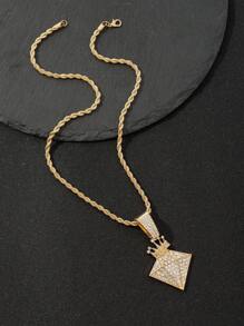 1 szt. Modny, wyjątkowy naszyjnik z kryształkami, odpowiedni dla mężczyzn i kobiet na co dzień/na ulicę, idealny prezent na Boże Narodzenie, Nowy Rok, Walentynki