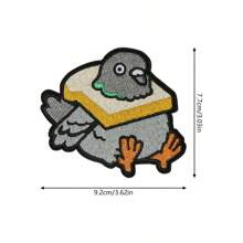 1pc Pigeon Bread Embroidery Patch Sticker - Multicolor - View 2