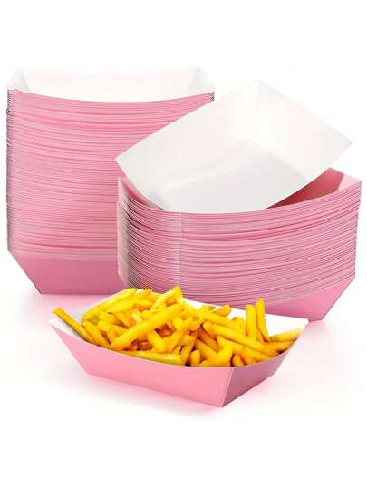 10/20/50pcs Kraft Paper Boat Containers French Fries & Popcorn - Parties & Events - Families & Individuals - Perfect For Festive Occasions & Everyday Use - Elevate Every Celebration
