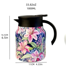 1 pieza Olla de acero inoxidable de 800ml/1000ml con infusor de té, termo aislado al vacío para hervir agua, tetera regreso a la escuela