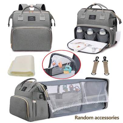 1入組嬰兒尿布包背包,帶更衣站,多功能便攜式防水大容量旅行嬰兒換包,嬰兒用品組織器皿,嬰兒註冊查找,男童和女童尿布包,嬰兒淋浴禮物,新生兒必備禮物