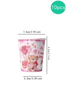 10个/包，9盎司一次性纸杯，白色冷热饮杯，适用于果汁或茶，适合办公室聚会、家庭旅行、节日、圣诞派对、生日派对等场合。 - 款式二圖案 - 查看 11