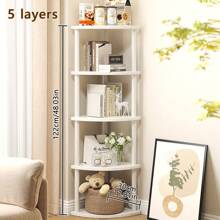 高角架，3/4/5 层现代转角书架，木质和金属转角植物书柜，适用于客厅、角落空间