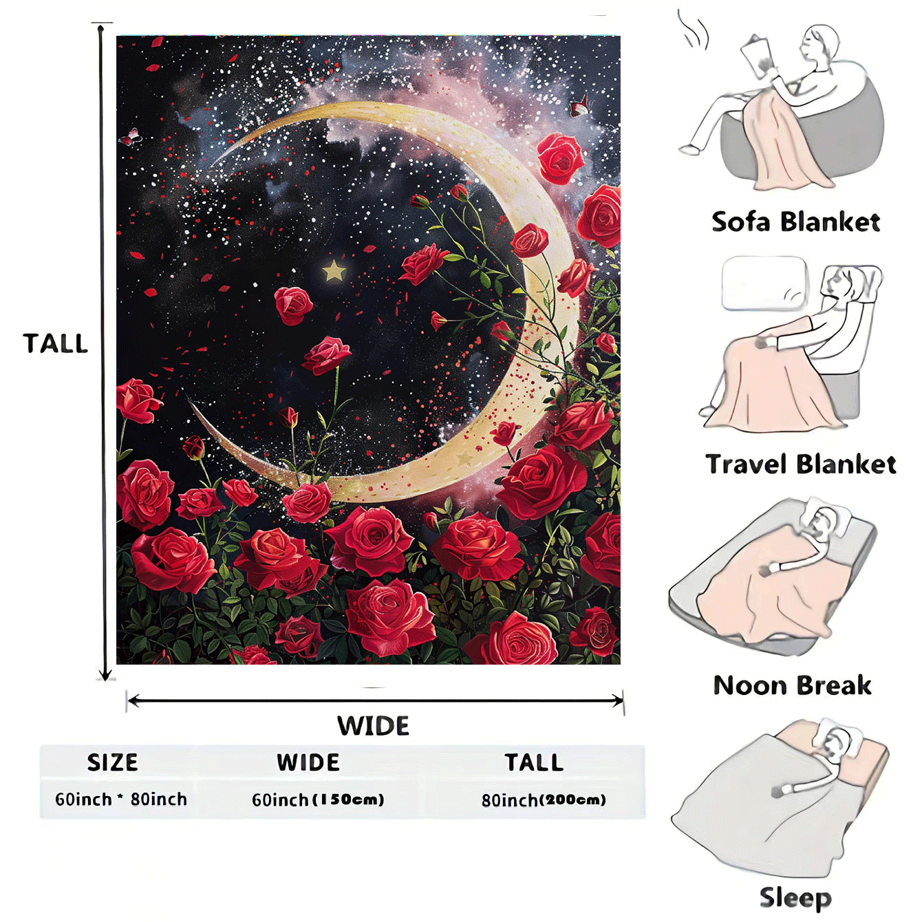 1 pieza Manta suave y gruesa con patrón de dibujos animados de elementos animales, tejiendo tus sueños estacionales de vacaciones, rectangular y cómoda para decorar la sala de estar o el dormitorio, en varios tamaños, adecuada para el Día de San Valentín - Multicolor - Añade 9