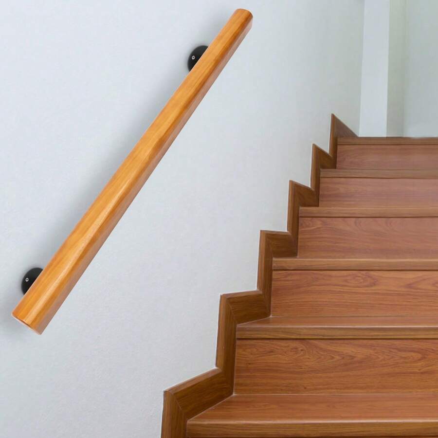 TFCFL 3 FT Modern Wood Handrail Stair Railing Wall-Mounted Hand Grab Rail For Indoor - Wood - View 1