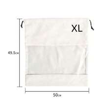 绒面革防尘袋、透明收纳袋、高档手提包保护套、抽绳女士包包收纳袋 - 白色 - 查看 5