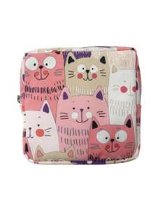 1 pieza Bolsa de almacenamiento de compresas sanitarias, bolsa de almacenamiento de viaje multifuncional, bolsa impermeable grande para compresas sanitarias, bolsa de viaje para cosméticos y artículos de aseo para mujeres, organizador de maquillaje de gran capacidad, estuche de maquillaje, para lápiz labial, brochas, cuidado de la piel, teléfono móvil, monedas, artículos pequeños, para el hogar, regalos, vacaciones y festivales de Halloween, Navidad, de uso multifuncional, estilo bohemio