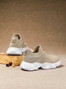 Women's Casual Lightweight Sneakers, Khaki Color, Perfect Gift For Family & Friends, Elegant For All Occasions