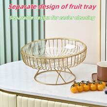 1 Stück Eisenobstteller, luxuriöser Obstteller für Snacks, Nüsse, Süßigkeiten, Neujahrsobstteller, Kunststoff-Trockenobstteller