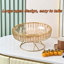 1 Stück Eisenobstteller, luxuriöser Obstteller für Snacks, Nüsse, Süßigkeiten, Neujahrsobstteller, Kunststoff-Trockenobstteller