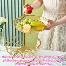 1 Stück Eisenobstteller, luxuriöser Obstteller für Snacks, Nüsse, Süßigkeiten, Neujahrsobstteller, Kunststoff-Trockenobstteller