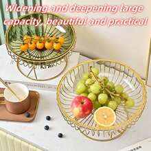 1 Stück Eisenobstteller, luxuriöser Obstteller für Snacks, Nüsse, Süßigkeiten, Neujahrsobstteller, Kunststoff-Trockenobstteller