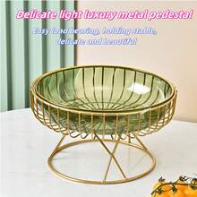 1 Stück Eisenobstteller, luxuriöser Obstteller für Snacks, Nüsse, Süßigkeiten, Neujahrsobstteller, Kunststoff-Trockenobstteller