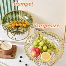 1 Stück Eisenobstteller, luxuriöser Obstteller für Snacks, Nüsse, Süßigkeiten, Neujahrsobstteller, Kunststoff-Trockenobstteller