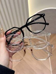 3 chiếc kính mát trong suốt hình học bằng nhựa cho nữ phong cách đơn giản hiện đại giúp ngăn ngừa mỏi mắt khi đọc sách ở văn phòng, xem TV, chơi điện thoại, trang trí - trong suốt - Xem 3