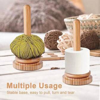 Bamboo Yarn Holder With Twirling Mechanism Classic, Yarn Holder For Crocheting, Yarn Spindle Yarn Ball Holder, Knitting Embroidery Accessory