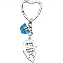 2pcs Mother's Day Heart Shaped Keychain, Suitable For Mom And Daughter, Stainless Steel And Alloy Material, Classic Sentimental Phrases Theme, Paired Keychain Set With Letter Elements, Ideal Mother-Daughter Decorative Gift Car Accessories Bag Charm Backpack For School Cute Goth Y2k