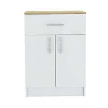 2 Piece Kitchen Set, Kitchen Island Table + Pantry Cabinet, White / Light Oak,YH-Choice