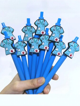 5/10 st Doctor Series Gel Penna, Kreativ Sjuksköterska/Doktare-tema Slätskrivande kulspetspenna, Enfärgad presentpapper
