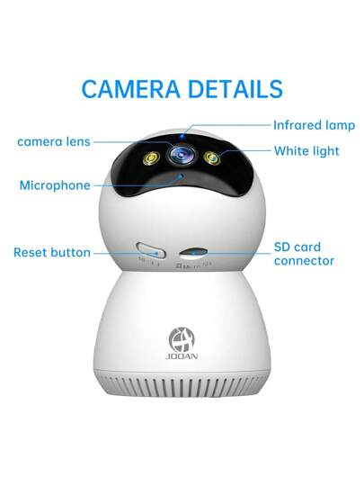 5G/2.4G WiFi 3MP HD Indoor Surveillance Camera, Ideal Baby/Pet/Nanny/Elderly Monitoring. Supports Cloud Storage 32/64GB SD Card Storage. view 3