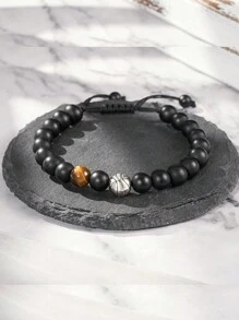 1pc Futebol Beaded Braided Bracelet, Minimalista e Moda Masculina Jóias