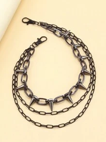Men's And Women's Waist Accessories Hip Hop Punk Metal Rivets Stage Show Multi-Layer Waist Chain Dress Up Jeans Accessories Suitable For Teen Summer Casual Outdoor Athletic Or Vacation Travel Or Graduation Gifts Or Birthday Dress Accessories Or Daily Wear