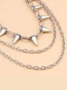 Men's And Women's Waist Accessories Hip Hop Punk Metal Rivets Stage Show Multi-Layer Waist Chain Dress Up Jeans Accessories Suitable For Teen Summer Casual Outdoor Athletic Or Vacation Travel Or Graduation Gifts Or Birthday Dress Accessories Or Daily Wear