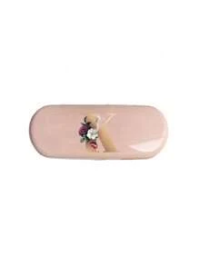Creamy/Monet-Style Solid Color Glasses Case, New And Simple Design, Convenient And Portable With Waterproof And Dustproof Function (Small Size, Made Of Plastic Material) Initial Glasses Case Hard Shell - PU Leather Flower Gold Letter A-Z Flower Prints Pink Eyeglass Case