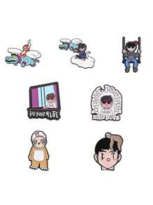 1/7pcs Golf Cap Clip With Simple Metal New Cartoon Pin, Fun Decorative Pin, Golf Cap Badge, Baseball Cap Decoration, Creative Cute Cartoon Image, Gift For Friends