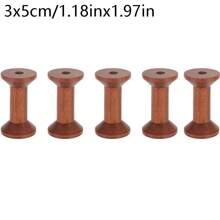 5/10/20pcs Rak Gulungan Kosong Kayu Vintage, Gulungan Pita Kayu Mini, Cocok untuk Aksesori Jahit DIY Seni Anyaman Kawat Logam - MultiWarna - View 13