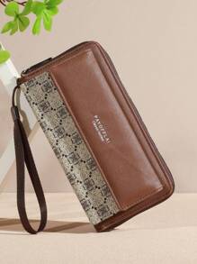 Men's Business Wallet Double Layer PU Leather Buckle Men's Bank Card Clip Zipper Wallet Keychain Wallet Gifts Valentines For Women Wallet Purse Wallet Long Wallet Wristlet Wallet