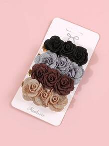 Bộ 4 kẹp tóc trẻ em kẹp tóc hoa mini dễ thương phụ kiện tóc tạo kiểu và dự tiệc - Nhiều màu - Xem 11