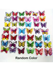 Set de 1/5/10/15 piezas Lámpara de mariposa 3D cambiable de color, de una o dos capas, decoración del hogar, decoración de pared y mesa para lugares románticos (los colores de las mariposas se envían al azar), decoración del hogar, decoración de habitación, decoración de pared