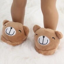 1 Pair Of Doll Shoes For 18-Inch American Dolls, Cute Plush Animal Slippers, Mini Shoes, Warm Rabbit Ear Doll Shoes, Birthday/Festival Gift For Little Girls And Boys