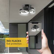 OYAJIA LED Dimmbar Deckenleuchte, Modernes Design,  3-Farbige Decken-Lampe Dimmbar 3000-6000K,  Quadratische Deckenleuchte aus Schwarz weißem Acryl,Wohnzimmer Kinderzimmer Esszimmer Küche Büro,Flur Küchen Eingang