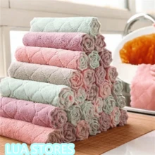 10pcs Absorbent Microfiber Kitchen Table Cloth Cleaning Cloth - Nhiều màu - Xem 7