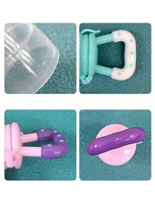 嬰兒自餵食品安撫奶嘴、新鮮食品餵食安撫奶嘴、嬰兒水果出牙玩具(附矽膠袋)、奶瓶嬰兒食品餵食器牙膠 - 綠色 - 查看 7