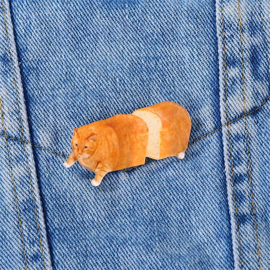 Sliced Bread Cat Plastic Acrylic Brooch Pin Custom Decorative Brooches Ornaments Lapel Bag Badges Jewelry Gifts Pin Autumn-Winter Accessories,Suitable For Teens, Youth,Men,Casual, Outdoor, Athletic, Vacation, Graduation Gifts, Birthday, Daily Wear Halloween00 Costume Accessories Bag Charms Office Accessories Christmas Men Gifts Bag Pins - Multicolor - View 1