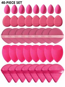 5/10/20/30/40/50/60/80/100件套化妆工具套装，包含：10个液体彩妆海绵+10个迷你液体彩妆海绵+10个三角形散粉扑（用于散粉和定妆）+10个气垫粉扑（用于面部彩妆）+10个迷你气垫粉扑（用于面部遮瑕）。 适用于化妆、家居装饰、梳妆台、旅行、卧室、化妆配件、粉扑、美妆蛋、粉扑、化妆海绵、价格实惠、圣诞礼物、化妆品、化妆工具、便宜好物、礼物、女士礼物、圣诞礼物