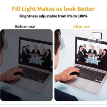 Éclairage de conférence vidéo et de selfie portable avec pince pour caméra de téléphone, éclairage LED amovible pour conférence vidéo, 3 modes d'éclairage, rechargeable, portable, convient aux ordinateurs portables/téléphones/tablettes/appels Zoom/maquillage. Convient aux selfies et à la diffusion en direct, éclairage portable