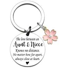 励志卡通不锈钢钥匙扣吊坠，送给妈妈的礼物 - 銀色2 - 查看 3