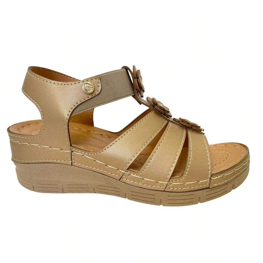 Flexmas Modern Comfort Sandal For Women, Comfortable And Flexible With Elastic (115) - 香檳色 - 查看 1