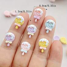 20/50/100pcs Mixed Random Mini Cute Colorful Lollipop & Ice Cream Nail Jewelry Alcohol-Free Nail Art Accessories For Women And Girls - Nail Art Lollipop - View 2