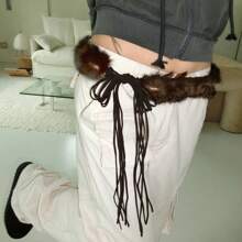 New Y2K Style Fluffy Belts, Rope Tied Fuzzy Waist Belts, Personalized Versatile INS Popular Summer, School