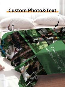 Gepersonaliseerde deken met foto - Gepersonaliseerde deken Gepersonaliseerde fotodeken Kerst Verjaardagscadeau Voor Vrouwen Vrienden Koppel Moeder Vader Hem Haar Volwassenen Kinderen - Rechts 5 afbeeldingen en tekst - Bekijken 6