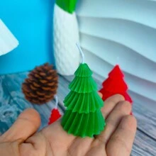 1pc, Handmade Christmas Tree Shaped Scented Candles, Slight Color Difference, Suitable For Home Decor, Restaurant, Birthday, Party, Bathroom Aromatherapy Christmas Decorations Room Decor, Christmas Gifts