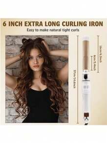 Rotating Curling Iron 1 Inch, Curling Wand, Automatic Hair Curler With Long Barrel Heating Up To 430°F In 30S, 6 Gear Adjustable, 100-240V Dual Voltage Hair Crimper For Home & Travel