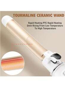 Rotating Curling Iron 1 Inch, Curling Wand, Automatic Hair Curler With Long Barrel Heating Up To 430°F In 30S, 6 Gear Adjustable, 100-240V Dual Voltage Hair Crimper For Home & Travel