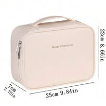 1 pièce Nouveau sac cosmétique multifonction grande capacité en PU détachable pour le rangement des pinceaux de maquillage, parfait pour les voyages. Organisateur de toilette de voyage unisexe, idéal comme cadeau, avec fermeture éclair et accessoires pour les ongles.