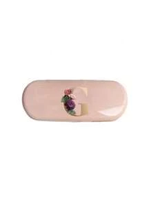 Creamy/Monet-Style Solid Color Glasses Case, New And Simple Design, Convenient And Portable With Waterproof And Dustproof Function (Small Size, Made Of Plastic Material) Initial Glasses Case Hard Shell - PU Leather Flower Gold Letter A-Z Flower Prints Pink Eyeglass Case